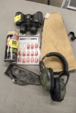 Binoculars, Ear Protection, Handgun Soft Case, JD Lubricant, 54 Cal Muzzloader Arrow Kits, Powder