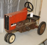 ALLIS-CHALMERS 7080 MAROON BELLY PEDAL TRACTOR, ORIGINAL, HAS BEEN PLAYED WITH, REAR HITCH NEEDS
