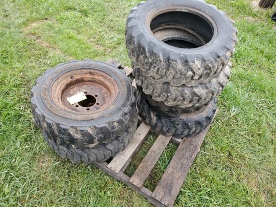 6 Skidsteer Tires & Rims 27X8-50-15