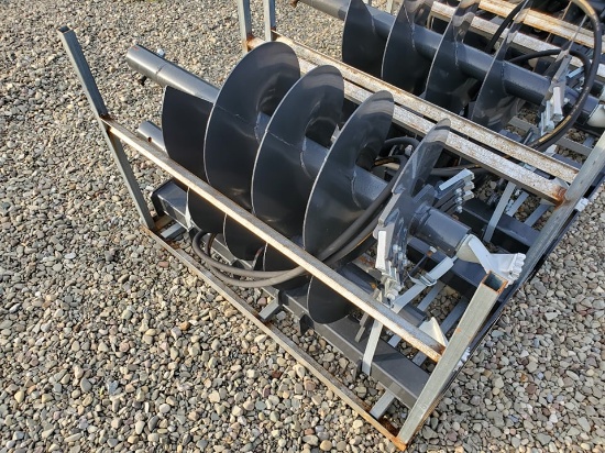 New JCT Universal Mount Skidsteer Post Auger
