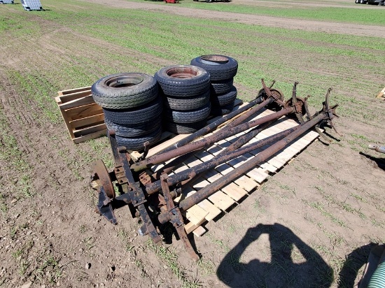 Qty. 6 Mobile Home Axles With 12 Tires & Wheels