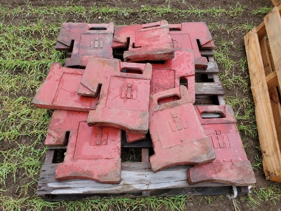 Qty. Of 9 IH 100Lb. Suitcase Front Tractor Weights