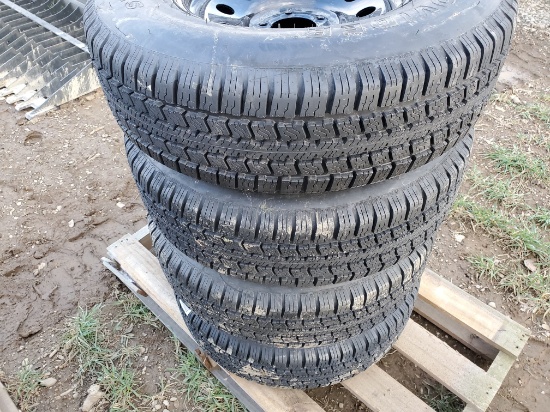 (4) New Provider ST225/75R15 Radial Trailer Tires & Wheels