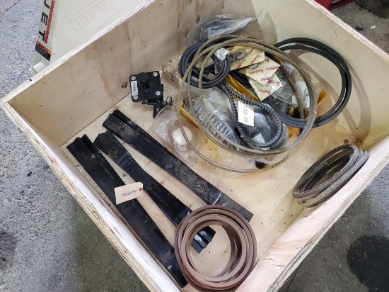 Crate Of Miscellaneous LandPride, Ferris, King Kutter Mower & Trekker Parts