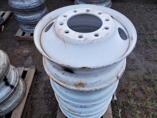 Pallet Of (4) New Steel 24.5" Hub Pilot Wheels