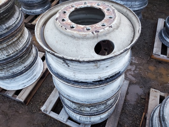 Pallet Of (4) Steel 24.5" Hub Pilot Wheels