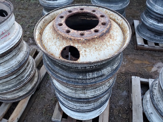 Pallet Of (4) Steel 24.5" Hub Pilot Wheels