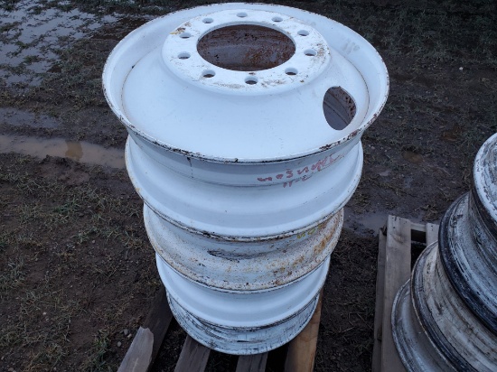 Pallet Of (4) New Steel 24.5"  Hub Pilot Wheels