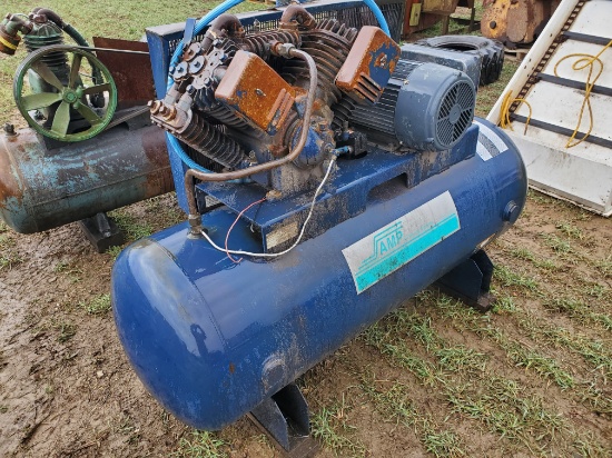 AMP 80 Gallon 10 Hp Air Compressor Converted to 1 Phase Electric