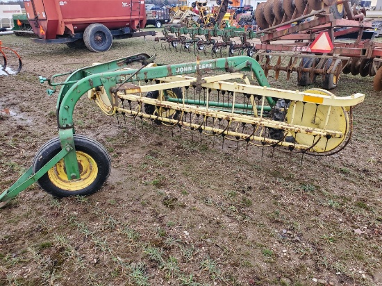 John Deere 660 Hay Rake with Front Dolly Wheel