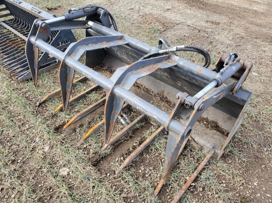 65" Grapple Bucket Universal Skid Steer Quick Tach