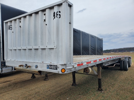 2001 Ritenouer 48' X 96" Flatbed Trailer With Fixed Spread Axle,