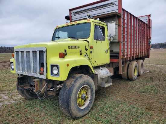 1987 International 2574 Tandem Axle Truck With H&S 18' Rear Unload Wide Body Silage Box