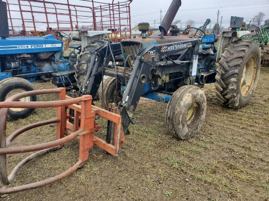 Ford 6600 2WD Open Station Tractor with Westerndorf TA26 Loader with Bale Hugger