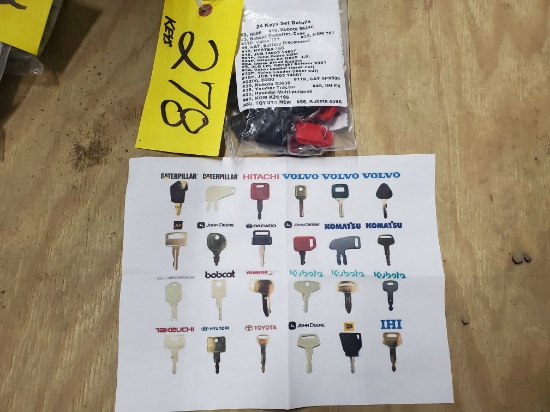 Set Of 24 Construction & Agricultural Keys