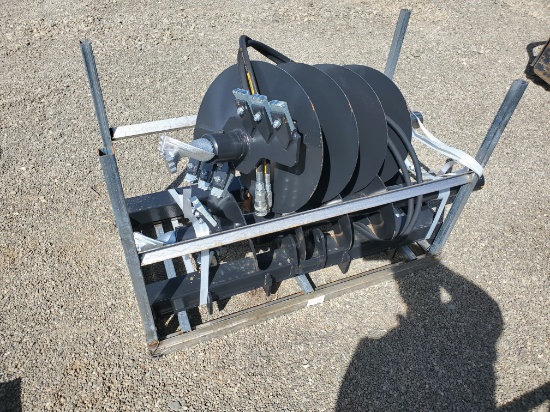 New JCT Skid Steer Post Hole Auger With 12" & 18" Augers