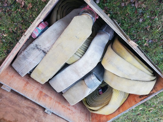 Qty (7) Rolls 3-1/2" X 50' Firehose With Threaded Couplers
