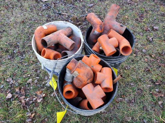 (3) Buckets Of Assorted Plastic Socket Fuse Fittings