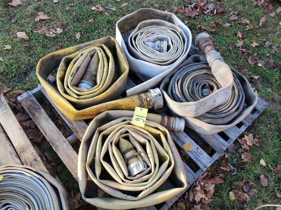 Qty (4) Rolls Of Misc. 3" & 3-1/2" Firehose With Angus & Camlock Connectors