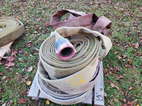 Qty (4) Rolls 4" X 50' Firehose With Threaded Couplers