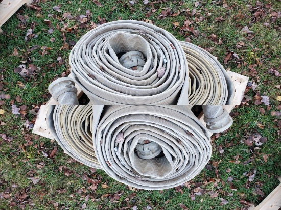 Qty (2) Rolls 4" X 50' Firehose With Angus Couplers