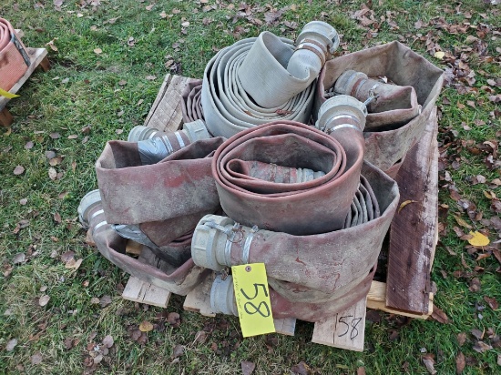 Qty (9) Rolls 4" Firehose With Camlock Couplers