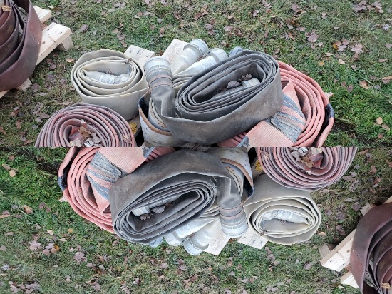 Qty (6) Rolls 4" Firehose With Camlock Couplers