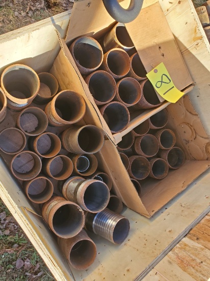 (50) New 4" Steel Threaded To Barb Fittings