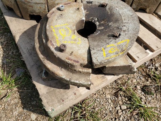 Pair Ford Front Wheel Weights Off Ford 4000 Tractor
