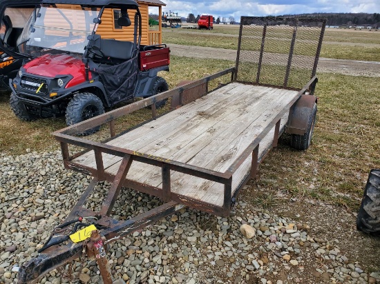 5' X 14' Single Axle Utility Trailer With Fold Down Ramp