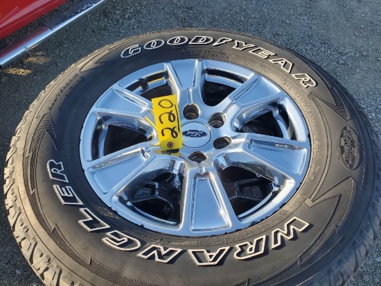 (4) Ford Aluminum 6 Bolt Wheels With Goodyear LT275/65R18 Tires