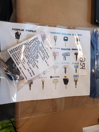 Set Of 24 Construction Equipment Keys