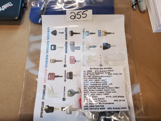 Set Of 24 Construction Equipment Keys
