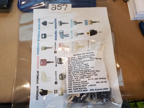 Set Of 24 Construction Equipment Keys