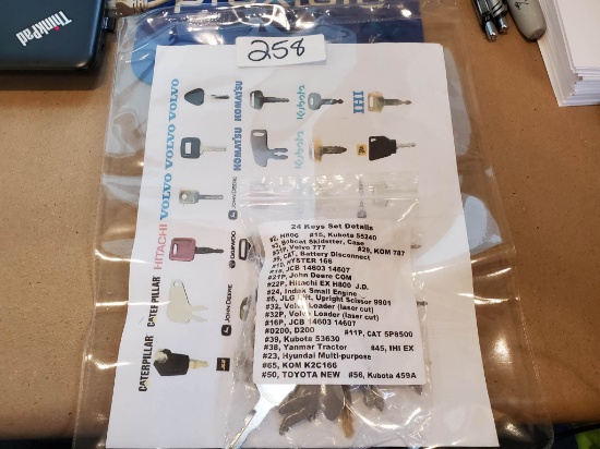 Set Of 24 Construction Equipment Keys
