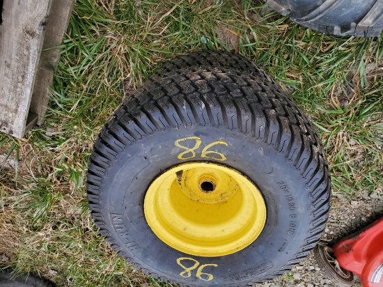 (2) New 20X10.00-8 John Deere Rear Lawn Tractor Tires And Wheels