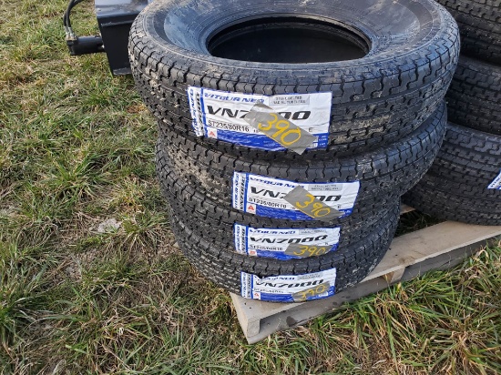 (4) New ST235/80R16  Load Range E Trailer Tires