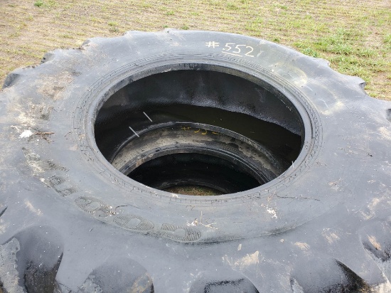 Pair Of Goodyear Super Traction Radial 650/85R38 Rear Tractor Tires, 70% Tread