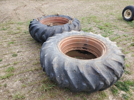 Pair Of 18.4 X 34 DMI Clamp On Duals With Hardware