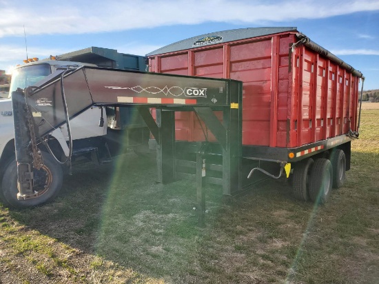 2014 Cox 14' Gooseneck Grain Dump Trailer With Tandem Axle