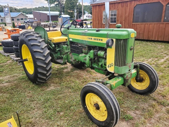 John Deere 420 Tractor with Wide Front End