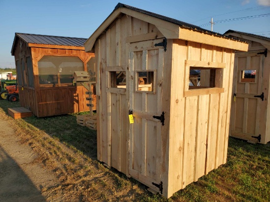 New 5' X 5' Wooden Hunting Shed With Metal Roof