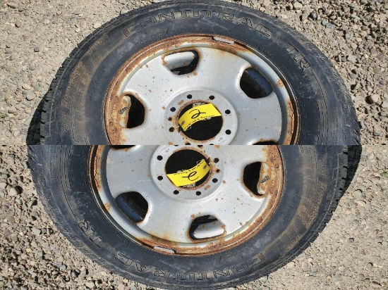 LT275/70R18 Continental Contitrac TR Tire On Ford 8 Bolt Wheel, 90% Tread