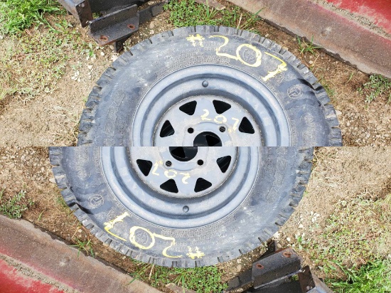 (2) 24X9.00-12 Tires And 4 Bolt Wheels Off Kubota Zero Turn Lawn Mower