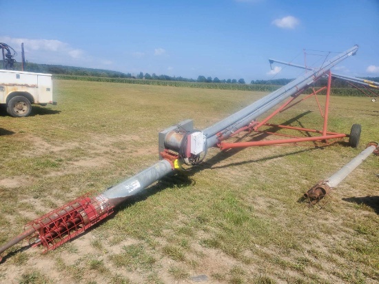 GSI 8" X 60' Electric Drive Transport Auger, Brand New Flighting
