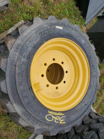 (4) New Forerunner 10-16.5 Skid Steer Tires With 8 Bolt Wheels