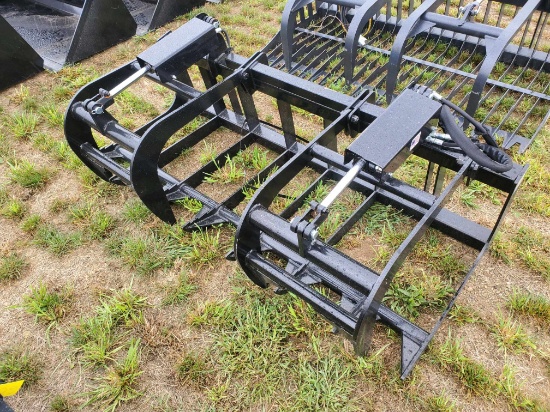 New JMR 72" Skid Steer Root Grapple Bucket With Hoses