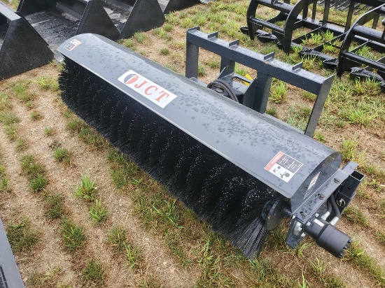 New JCT 72" Skid Steer Broom With Hoses And Couplers