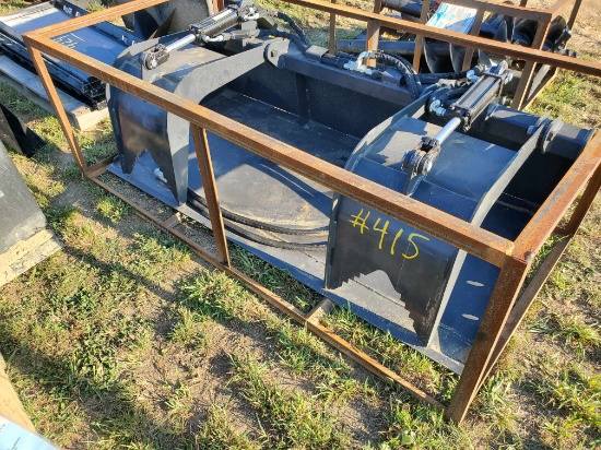 New Wolverine 72" Skid Steer Grapple Bucket With Hoses & Couplers
