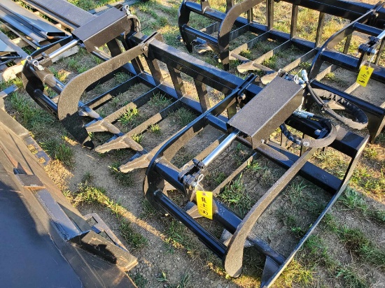 New JMR 78" Skid Steer Root Grapple Bucket With Hoses